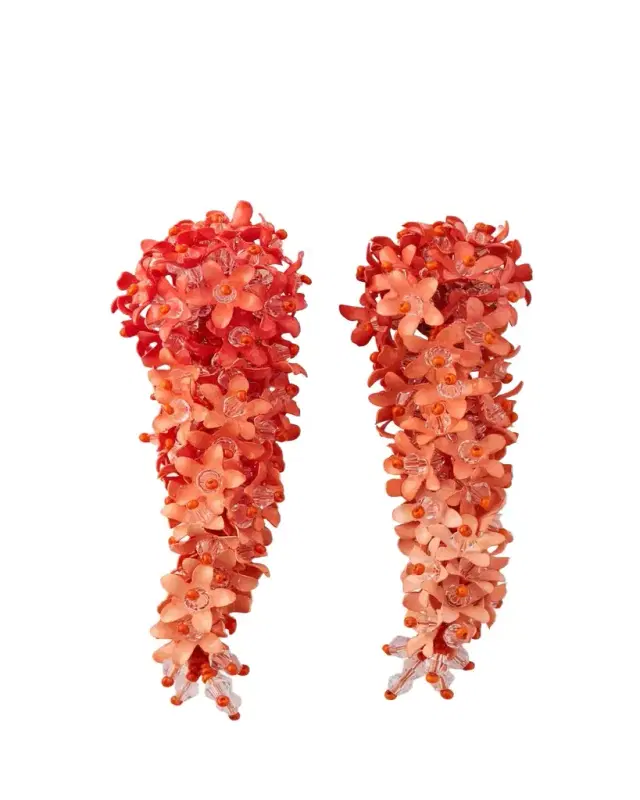 Oscar de la Renta Cascading Flower Earrings