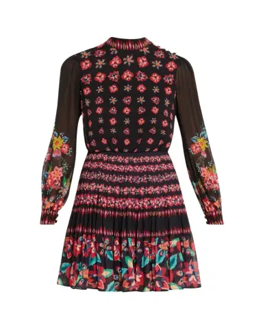 Saloni Isa Floral Silk Short Dress | Thumbnail 1 Saloni Isa Floral Silk Short Dress | Thumbnail 1