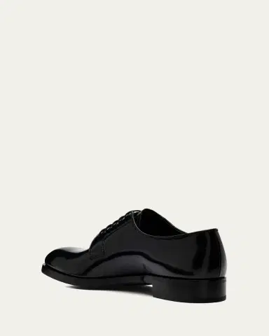 Prada Men's Brushed Leather Derby Shoes | Thumbnail 4