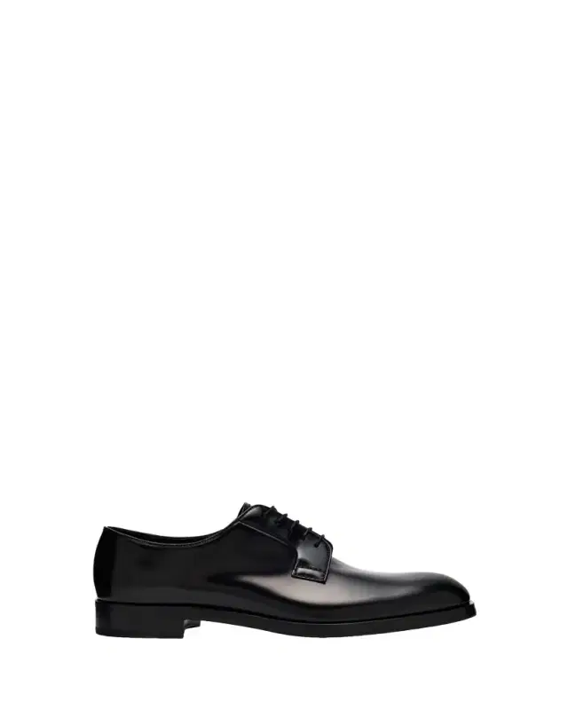 Prada Men's Brushed Leather Derby Shoes