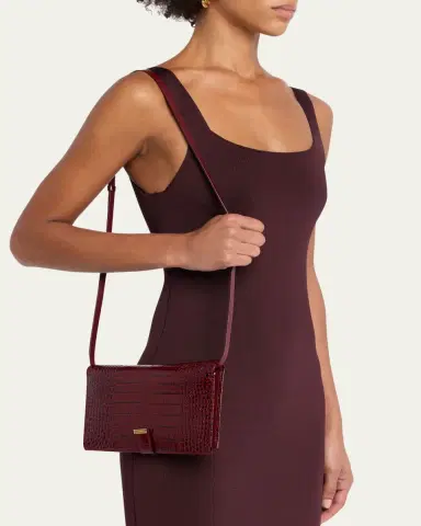 TOM FORD Organizer Shoulder Bag in Croc-Embossed Leather | Thumbnail 2