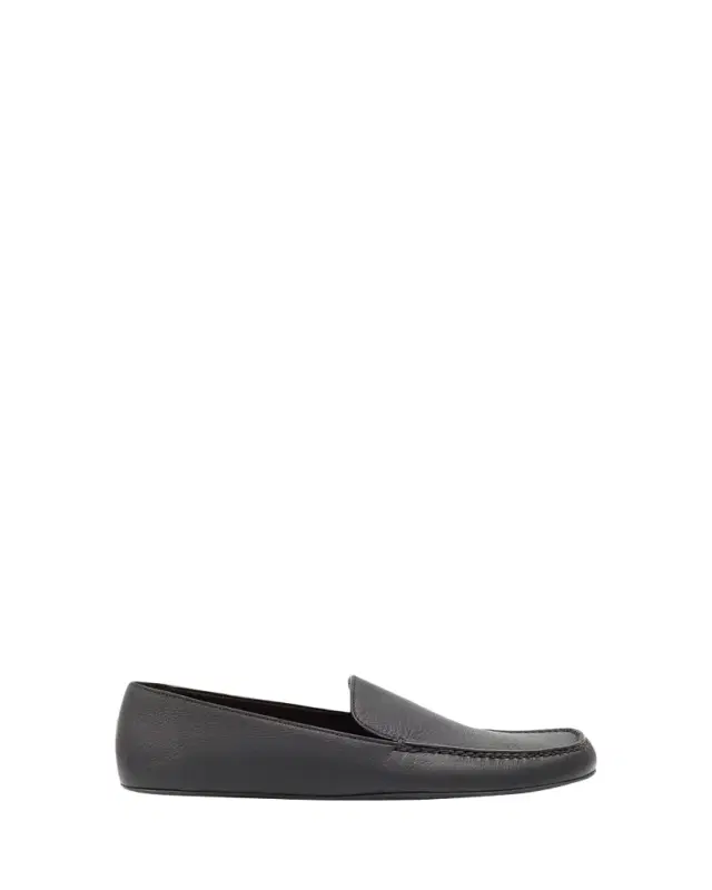 THE ROW Leo Grained Leather Slippers