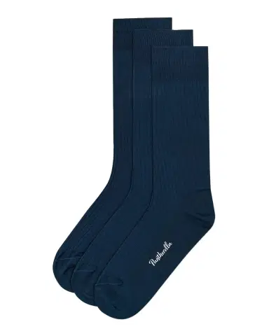Pantherella Men's Danvers Ribbed Cotton Mid-Calf Socks | Thumbnail 3