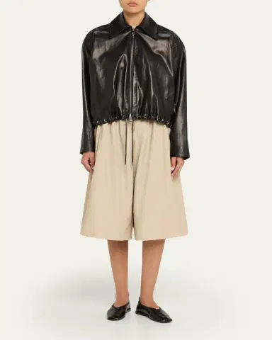Brandon Maxwell Sutton Drawstring Wide-Leg Bermuda Shorts | Thumbnail 2 Brandon Maxwell Sutton Drawstring Wide-Leg Bermuda Shorts | Thumbnail 2