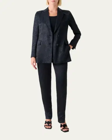 Akris punto Crinkled Satin Single-Breasted Blazer Jacket | Thumbnail 2