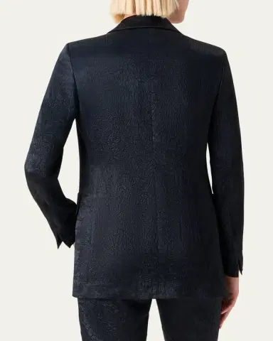 Akris punto Crinkled Satin Single-Breasted Blazer Jacket | Thumbnail 3