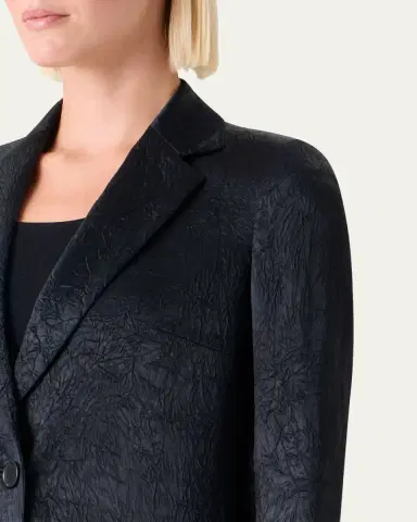 Akris punto Crinkled Satin Single-Breasted Blazer Jacket | Thumbnail 5