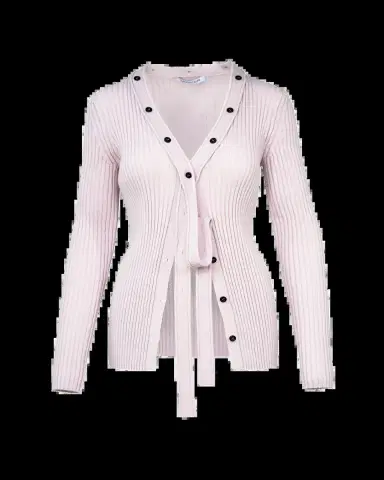 Aisling Camps Button Convertible Rib V-Neck Cardigan | Thumbnail 2