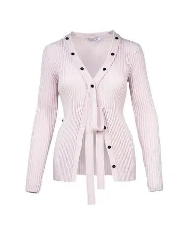 Aisling Camps Button Convertible Rib V-Neck Cardigan | Thumbnail 1
