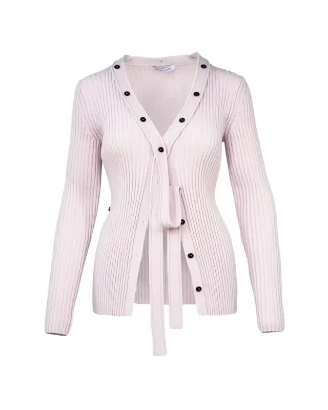 Button Convertible Rib V-Neck Cardigan