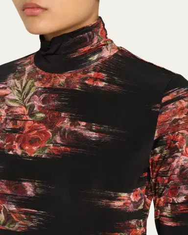 Ganni Floral Print Jersey Turtleneck | Thumbnail 5