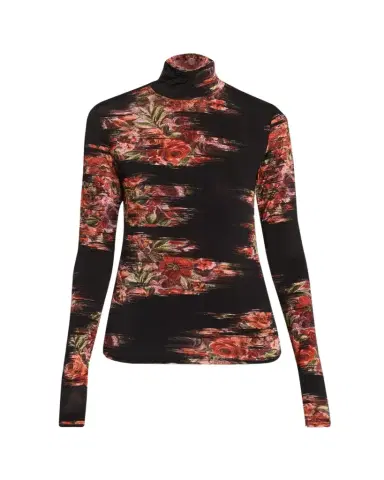 Ganni Floral Print Jersey Turtleneck | Thumbnail 1