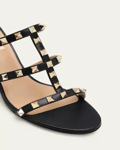 Valentino Garavani 60mm Rockstud Caged Block-Heel Slide Sandals | Thumbnail 3 Valentino Garavani 60mm Rockstud Caged Block-Heel Slide Sandals | Thumbnail 3
