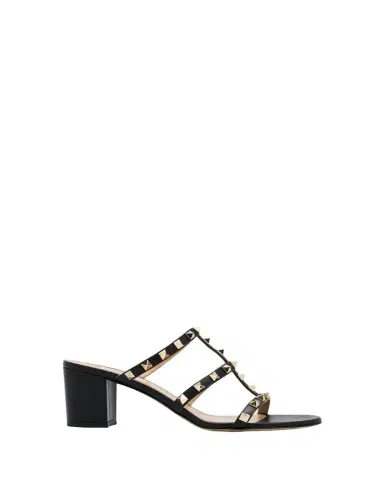 Valentino Garavani 60mm Rockstud Caged Block-Heel Slide Sandals | Thumbnail 1 Valentino Garavani 60mm Rockstud Caged Block-Heel Slide Sandals | Thumbnail 1