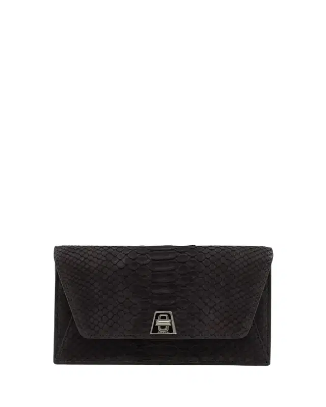 Anouk Snakeskin Suede Envelope Clutch Bag