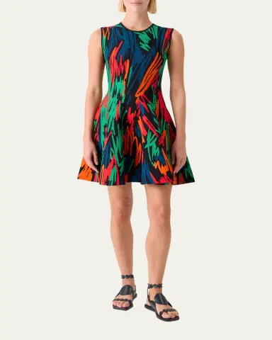 Akris punto Scribble Jacquard Knit Sleeveless Mini Dress | Thumbnail 2 Akris punto Scribble Jacquard Knit Sleeveless Mini Dress | Thumbnail 2