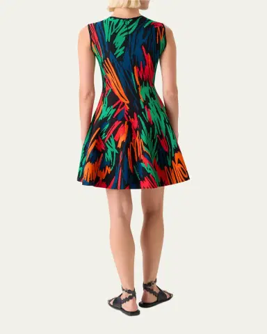 Akris punto Scribble Jacquard Knit Sleeveless Mini Dress | Thumbnail 3 Akris punto Scribble Jacquard Knit Sleeveless Mini Dress | Thumbnail 3