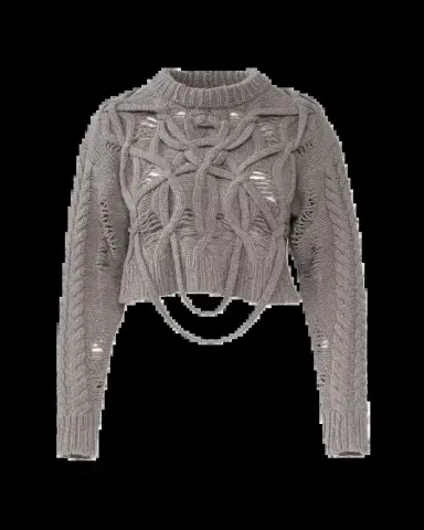 Aisling Camps Briar Deconstructed Cable Knit Crop Sweater | Thumbnail 2 Aisling Camps Briar Deconstructed Cable Knit Crop Sweater | Thumbnail 2