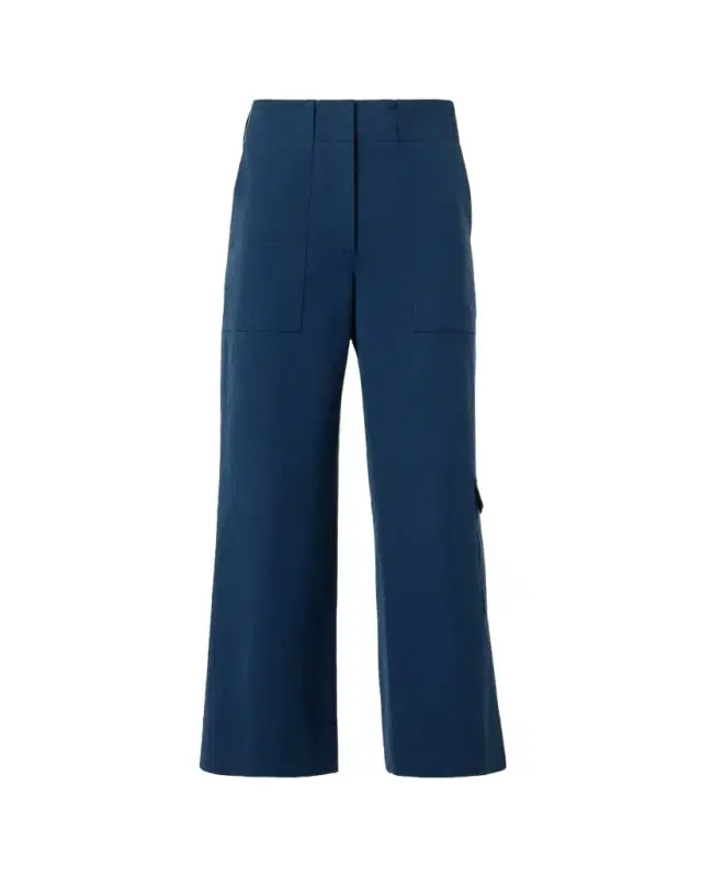 Cliff Seersucker Straight-Leg Crop Cargo Pants