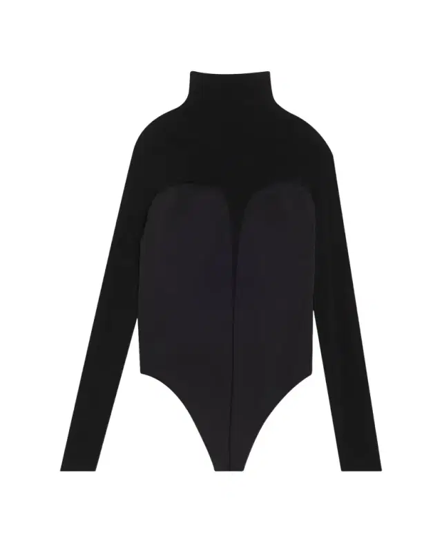 Corset-Effect Long-Sleeve Bodysuit