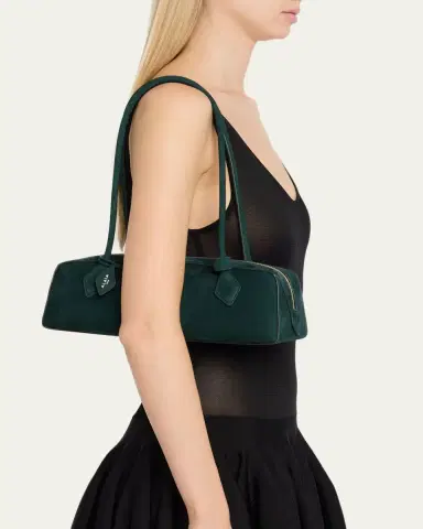 ALAÏA Le Teckel Medium Suede Shoulder Bag | Thumbnail 4