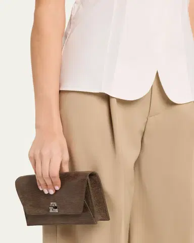 Akris Anouk Lizard-Print Clutch Bag w/ Chain | Thumbnail 8 Akris Anouk Lizard-Print Clutch Bag w/ Chain | Thumbnail 8