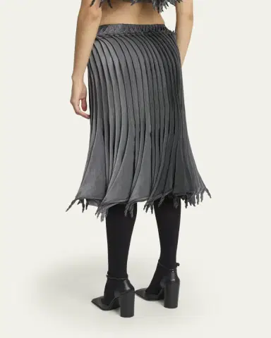 Alaïa Sculptural Pleated Midi Skirt | Thumbnail 3