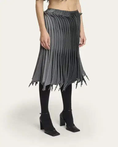 Alaïa Sculptural Pleated Midi Skirt | Thumbnail 4