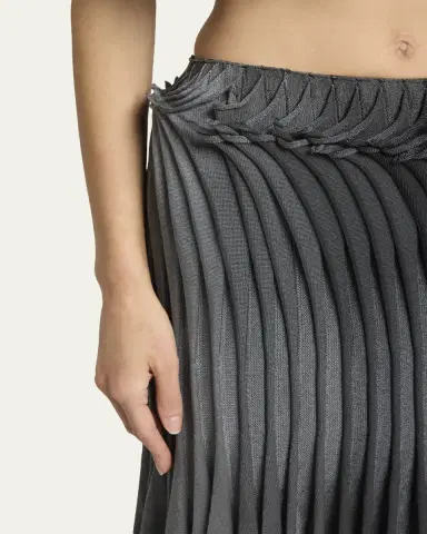 Alaïa Sculptural Pleated Midi Skirt | Thumbnail 5