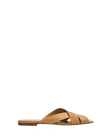 Tod's T-Strap Mixed Leather Flat Slide Sandals | Thumbnail 1