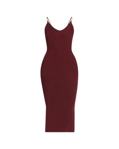 Versace Safety-Pin Straps Rib Knit Midi Dress | Thumbnail 1 Versace Safety-Pin Straps Rib Knit Midi Dress | Thumbnail 1