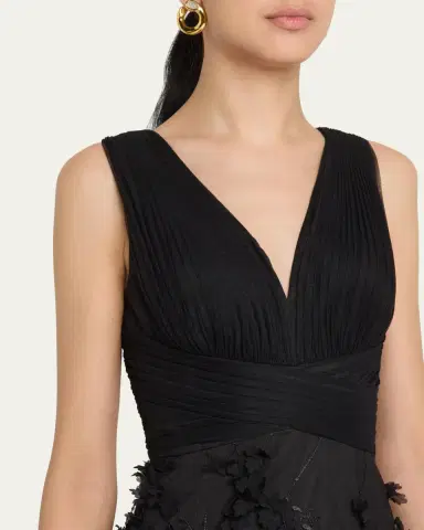 Aidan Mattox Embroidered Floral Applique Gown | Thumbnail 5 Aidan Mattox Embroidered Floral Applique Gown | Thumbnail 5