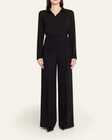 Akris Double-Face Wool Bootcut Trousers | Thumbnail 2