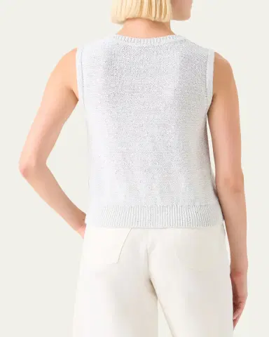 Akris Sleeveless Sequined Linen Cotton Sweater | Thumbnail 3 Akris Sleeveless Sequined Linen Cotton Sweater | Thumbnail 3