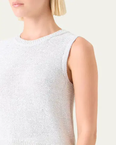 Akris Sleeveless Sequined Linen Cotton Sweater | Thumbnail 5 Akris Sleeveless Sequined Linen Cotton Sweater | Thumbnail 5
