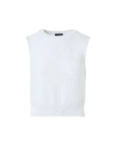 Akris Sleeveless Sequined Linen Cotton Sweater | Thumbnail 1 Akris Sleeveless Sequined Linen Cotton Sweater | Thumbnail 1
