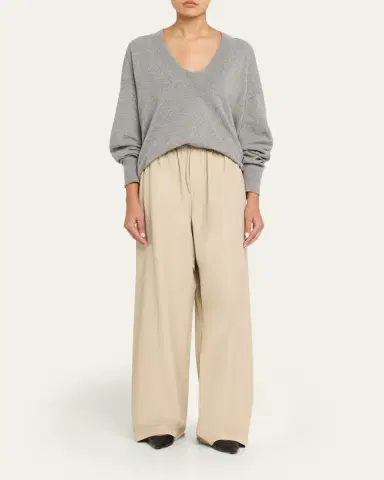 Brandon Maxwell Teagan Wide-Leg Pull-On Pants | Thumbnail 2 Brandon Maxwell Teagan Wide-Leg Pull-On Pants | Thumbnail 2