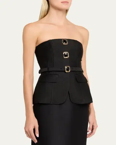 Self-Portrait Taffeta Bandeau Top | Thumbnail 4