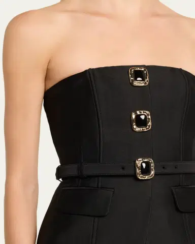 Self-Portrait Taffeta Bandeau Top | Thumbnail 5