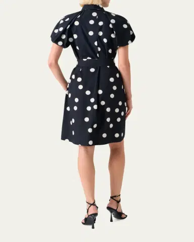 Akris punto Polka-Dot Cotton Poplin Puff-Sleeve Shirtdress | Thumbnail 3 Akris punto Polka-Dot Cotton Poplin Puff-Sleeve Shirtdress | Thumbnail 3