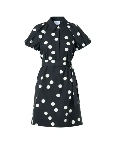 Akris punto Polka-Dot Cotton Poplin Puff-Sleeve Shirtdress | Thumbnail 1 Akris punto Polka-Dot Cotton Poplin Puff-Sleeve Shirtdress | Thumbnail 1