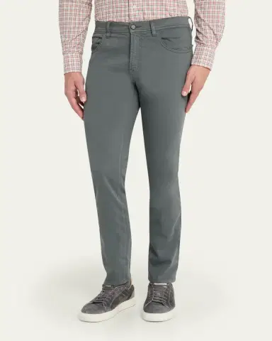 Cesare Attolini Men's Cotton and Cashmere Slim Five-Pocket Pants | Thumbnail 4 Cesare Attolini Men's Cotton and Cashmere Slim Five-Pocket Pants | Thumbnail 4