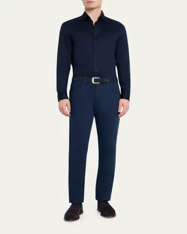 Cesare Attolini Men's Cotton and Cashmere Slim Five-Pocket Pants | Thumbnail 10 Cesare Attolini Men's Cotton and Cashmere Slim Five-Pocket Pants | Thumbnail 10