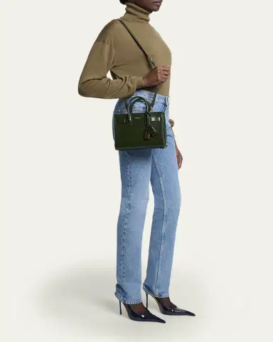 Saint Laurent Sac De Jour Nano Top-Handle Bag in Smooth Leather | Thumbnail 9