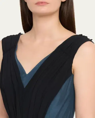 Marni Asymmetric Draped Twill Sleeveless Midi Dress | Thumbnail 5 Marni Asymmetric Draped Twill Sleeveless Midi Dress | Thumbnail 5