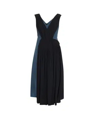 Marni Asymmetric Draped Twill Sleeveless Midi Dress | Thumbnail 1 Marni Asymmetric Draped Twill Sleeveless Midi Dress | Thumbnail 1