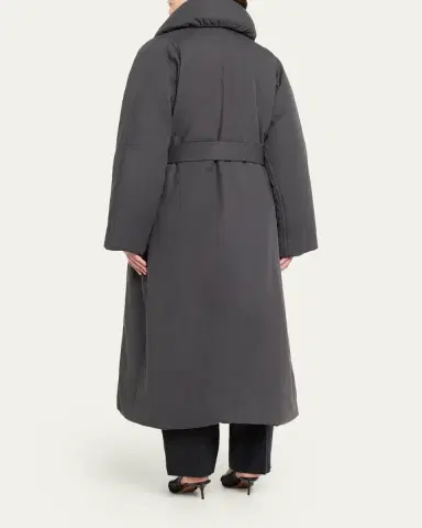 Alaïa Padded-Lapel Long Wrap Coat | Thumbnail 3 Alaïa Padded-Lapel Long Wrap Coat | Thumbnail 3