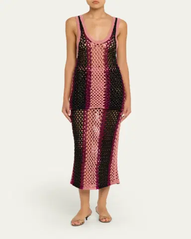 Diotima Dennis Striped Crystal Crochet Tank Top | Thumbnail 2 Diotima Dennis Striped Crystal Crochet Tank Top | Thumbnail 2