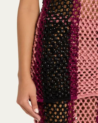 Diotima Dennis Striped Crystal Crochet Tank Top | Thumbnail 5 Diotima Dennis Striped Crystal Crochet Tank Top | Thumbnail 5