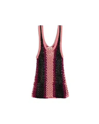 Diotima Dennis Striped Crystal Crochet Tank Top | Thumbnail 1 Diotima Dennis Striped Crystal Crochet Tank Top | Thumbnail 1